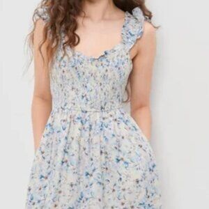AMERICAN EAGLE Smocked Floral Midi Dress